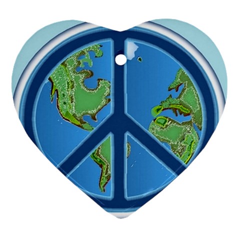 World Peace Ornament (Heart) from UrbanLoad.com Front