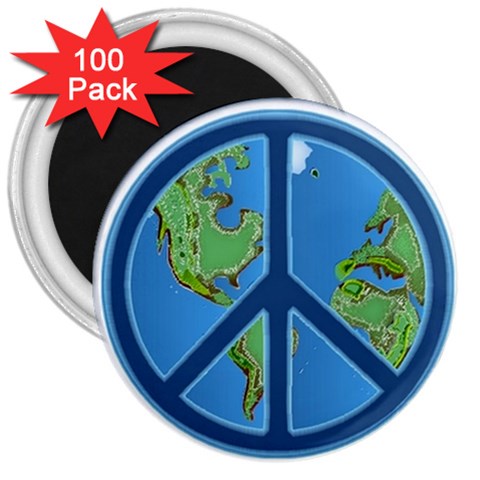 World Peace 3  Magnet (100 pack) from UrbanLoad.com Front