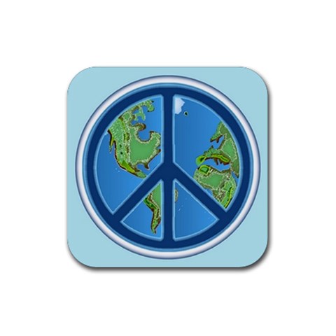 World Peace Rubber Coaster (Square) from UrbanLoad.com Front
