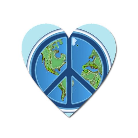 World Peace Magnet (Heart) from UrbanLoad.com Front