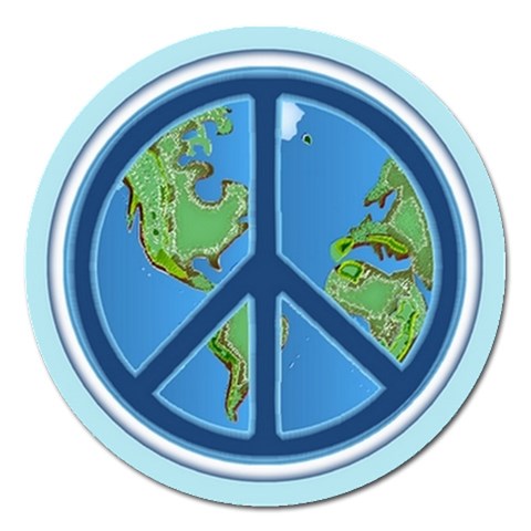 World Peace Magnet 5  (Round) from UrbanLoad.com Front