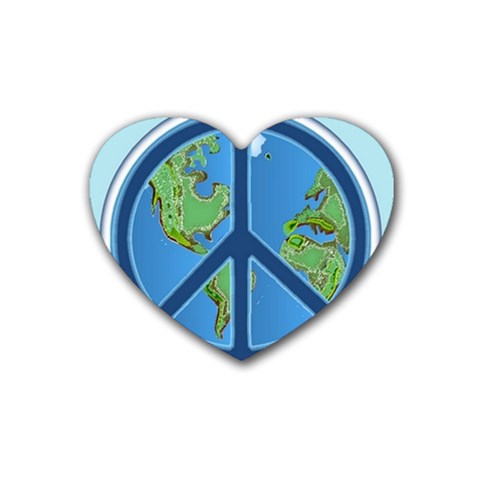 World Peace Rubber Coaster (Heart) from UrbanLoad.com Front