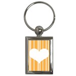 Heart and Stripes Key Chain (Rectangle)