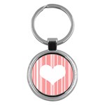 Heart and Stripes Key Chain (Round)