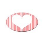 Heart and Stripes Sticker Oval (10 pack)