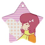 Girl and Heart 1 Ornament (Star)