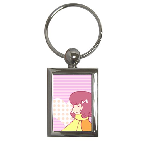 Girl and Heart 1 Key Chain (Rectangle) from UrbanLoad.com Front