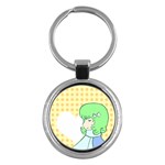 Girl and Heart 2 Key Chain (Round)