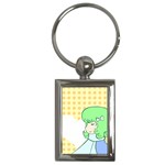 Girl and Heart 2 Key Chain (Rectangle)