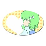 Girl and Heart 2 Magnet (Oval)
