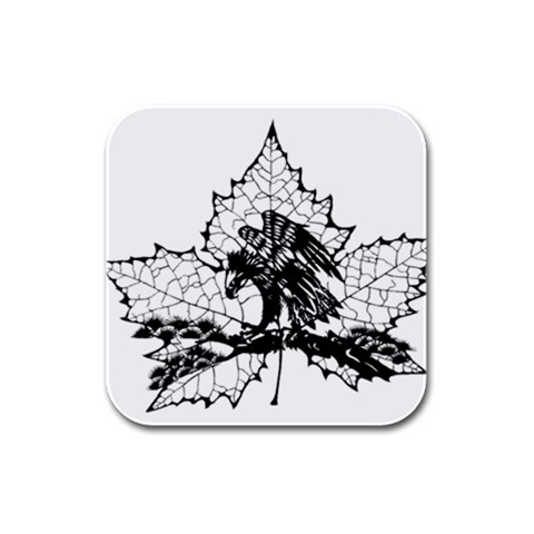 Maple & Eagle Rubber Square Coaster (4 pack) from UrbanLoad.com Front