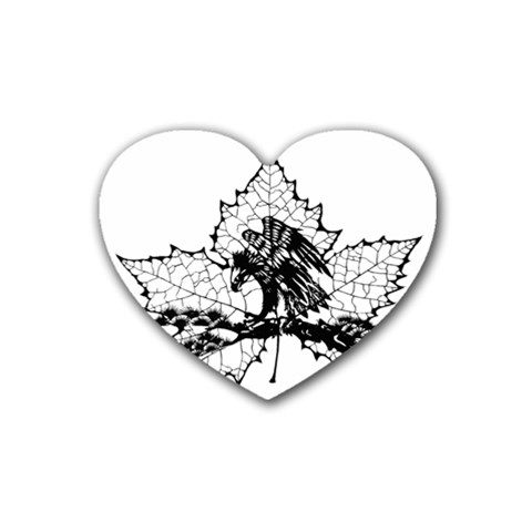 Maple & Eagle Rubber Coaster (Heart) from UrbanLoad.com Front