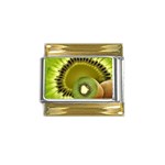 Kiwifruit Gold Trim Italian Charm (9mm)