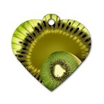 Kiwifruit Dog Tag Heart (One Side)