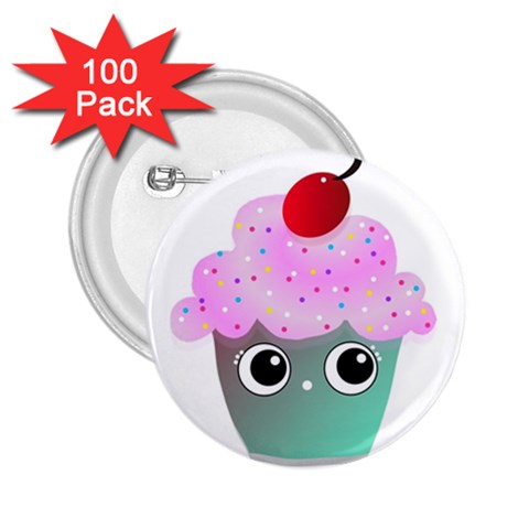 Cupcake 2.25  Button (100 pack) from UrbanLoad.com Front