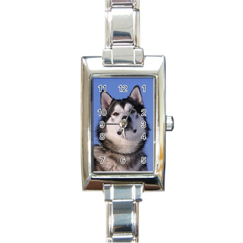 Alaskan Malamute Dog Rectangular Italian Charm Watch from UrbanLoad.com Front