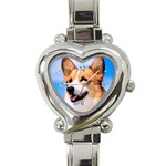 Welsh Corgi Dog Heart Italian Charm Watch