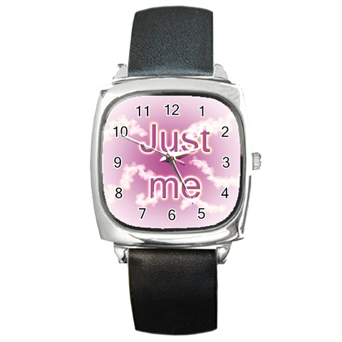 just me transparent JPEG Square Metal Watch from UrbanLoad.com Front