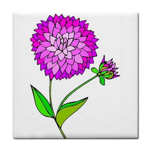 Purple Chrysanthemum Tile Coaster from UrbanLoad.com Front