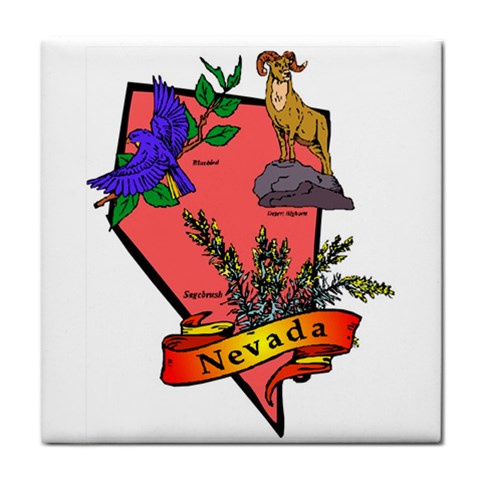 Nevada State Symbols Tile Coaster from UrbanLoad.com Front