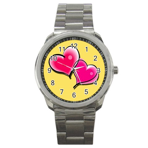 Love Hearts Sport Metal Watch from UrbanLoad.com Front