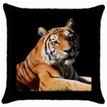 Tiger 0007 Throw Pillow Case (Black)