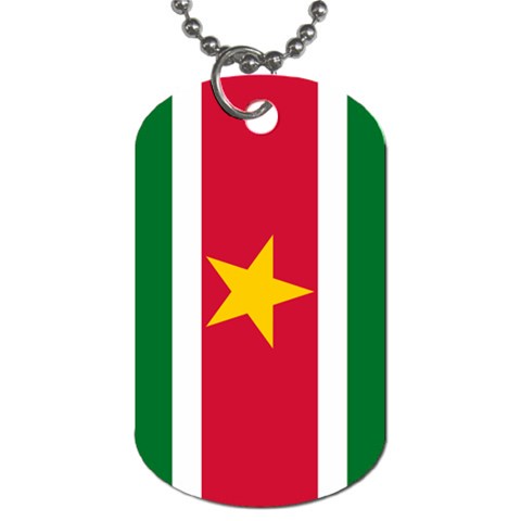 Flag of Suriname Dog Tag (Two Sides) from UrbanLoad.com Front
