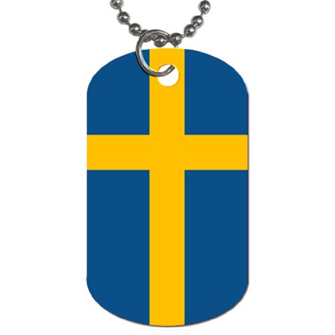 Flag of Sweden Dog Tag (Two Sides) from UrbanLoad.com Front