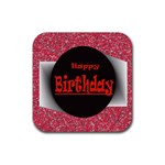 Happy Birthday Rubber Square Coaster (4 pack)