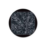 Black and White Threads Rubber Round Coaster (4 pack)