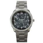 Black and White Threads Sport Metal Watch