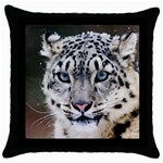 Snow Leopard Throw Pillow Case (Black)