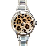 Leopard Skin Round Italian Charm Watch