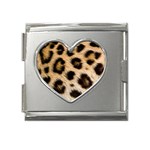 Leopard Skin Mega Link Heart Italian Charm (18mm)