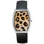 Leopard Skin Barrel Style Metal Watch