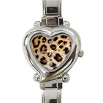 Leopard Skin Heart Italian Charm Watch