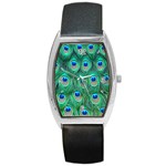 Peacock Feather 1 Barrel Style Metal Watch
