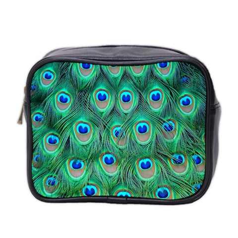 Peacock Feather 1 Mini Toiletries Bag (Two Sides) from UrbanLoad.com Front