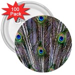 Peacock Feathers 3 3  Button (100 pack)