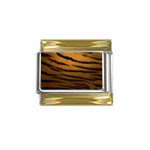 Tiger Skin 2 Gold Trim Italian Charm (9mm)