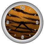 Tiger Skin 2 Wall Clock (Silver)