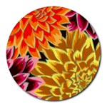 Golden Flowers Custom Round Mousepad