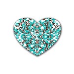Turquoise Delight Custom Heart Coaster (4 pack)