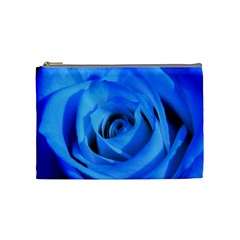 Blue Rose Custom Cosmetic Bag (Medium) from UrbanLoad.com Front