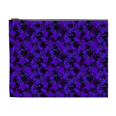 Purple Floral Custom Cosmetic Bag (XL) from UrbanLoad.com Front