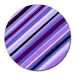 Purple Candy Cane Custom Round Mousepad