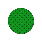 Green Shamrock Custom Rubber Round Coaster (4 pack)