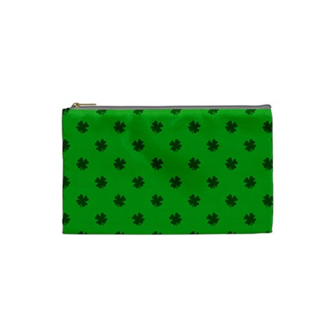 Green Shamrock Custom Cosmetic Bag (Small) from UrbanLoad.com Front
