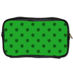 Green Shamrock Custom Toiletries Bag (Two Sides) from UrbanLoad.com Front