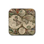 world-map1689 Rubber Coaster (Square)